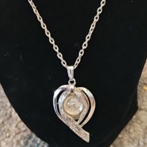 Vintage Signed Genova Manual Wind Brushed Silver-toned Watch Pendant Necklace